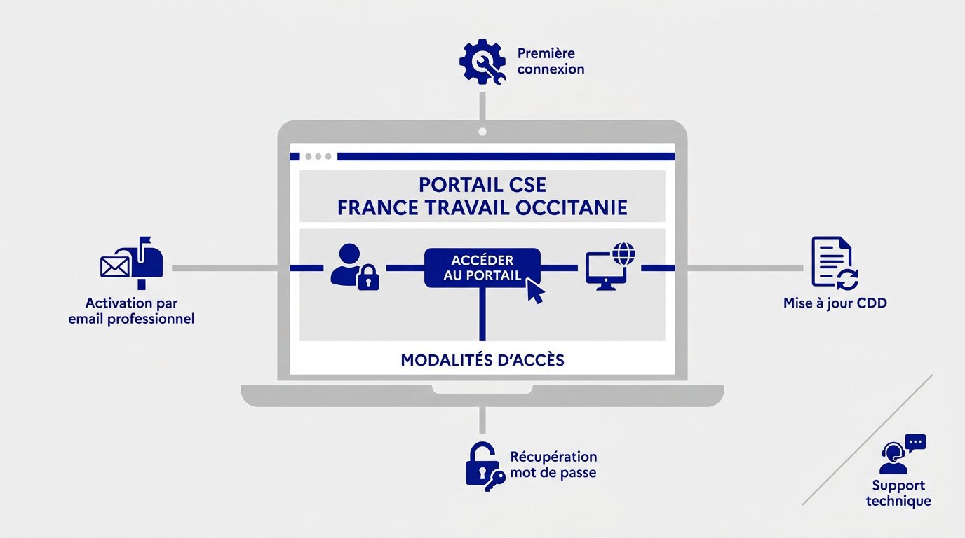 Interface de connexion au portail du CSE France Travail Occitanie
