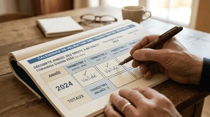 validation trimestres retraite inscription pôle emploi sans indemnisation