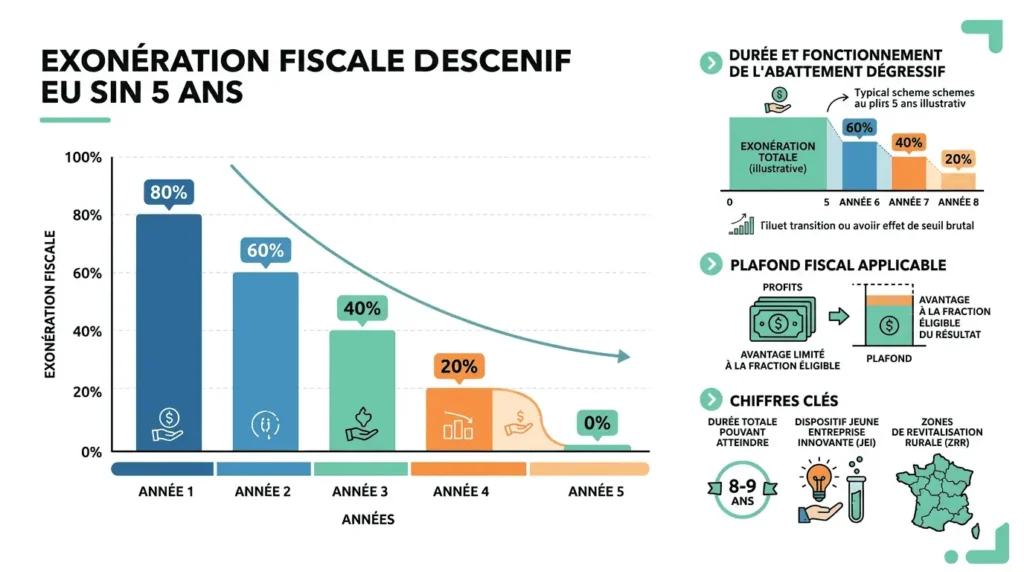 Infographie du calcul de l'abattement fiscal pendant le congé fiscal