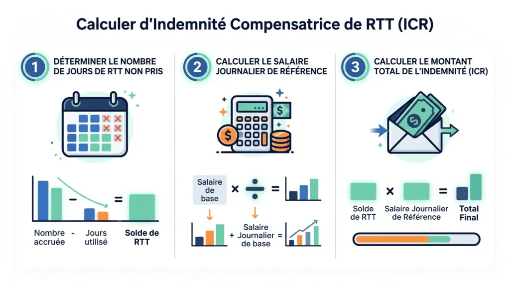 Calcul de l'indemnité compensatrice de RTT lors du préavis démission et RTT