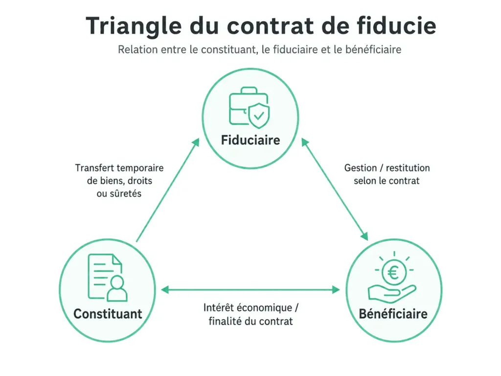 schéma contrat de fiducie constituant fiduciaire bénéficiaire