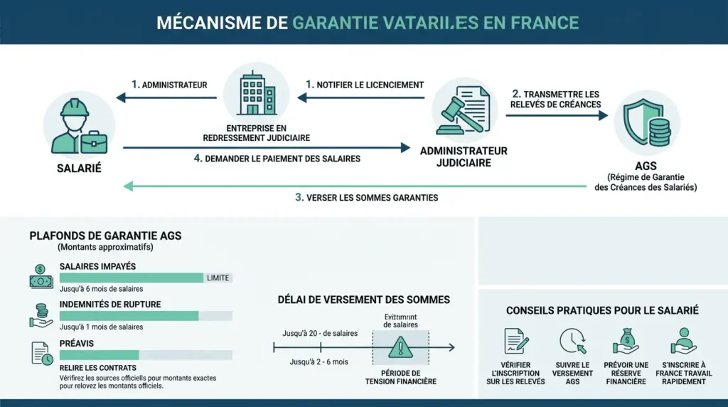rôle de l'AGS pour quitter une entreprise en redressement judiciaire